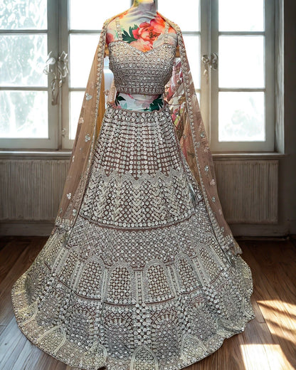 Copper Designer Lehenga