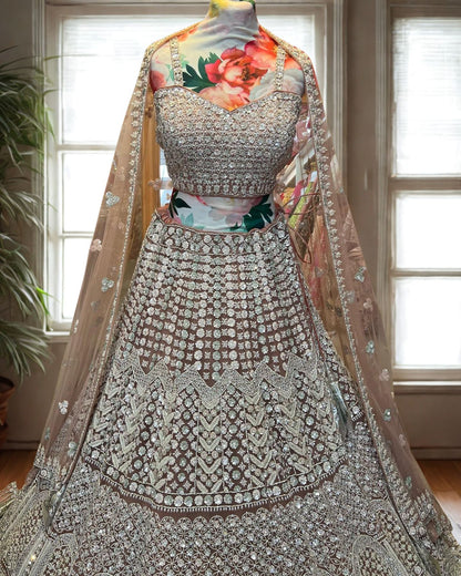 Copper Designer Lehenga