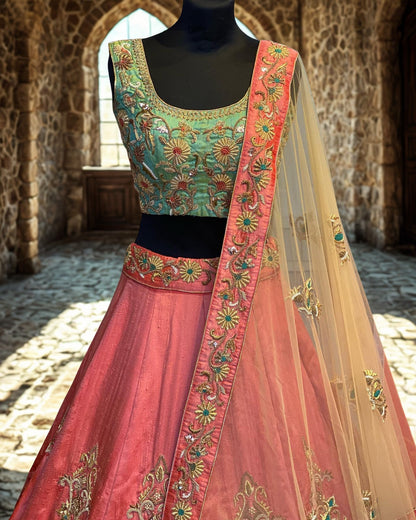 Floral Silk Lehenga