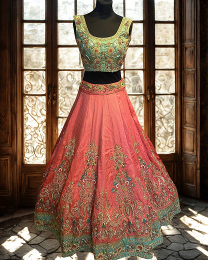 Floral Silk Lehenga