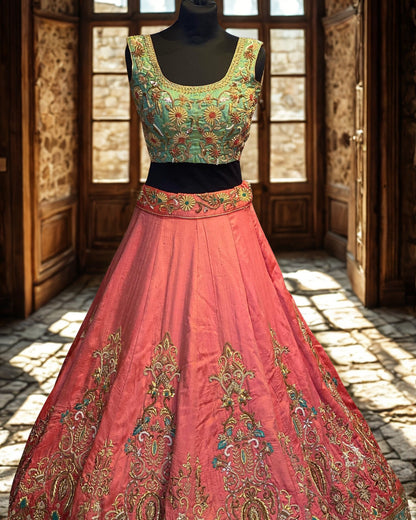 Floral Silk Lehenga