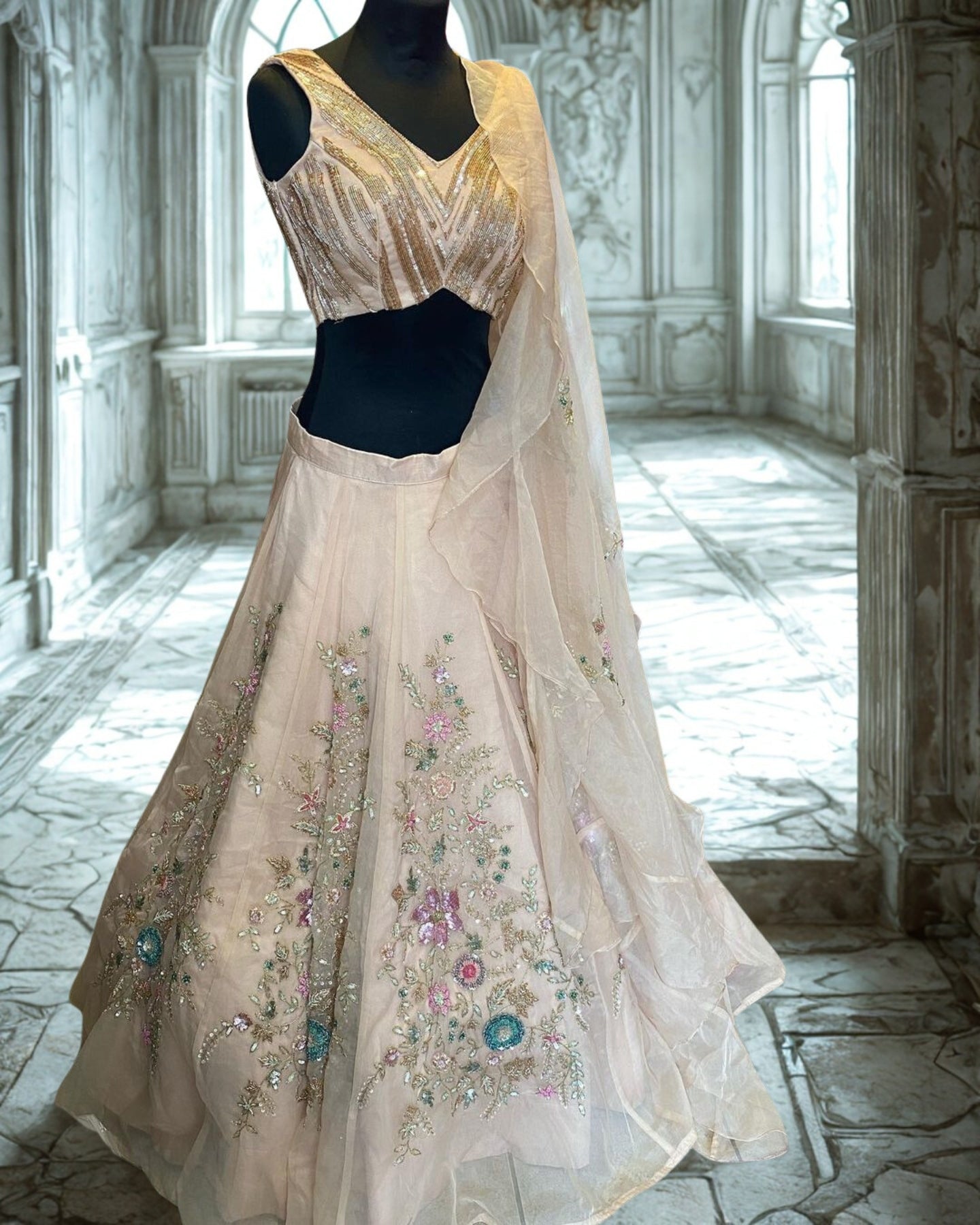 Indian Fusion Light Pink Lehenga