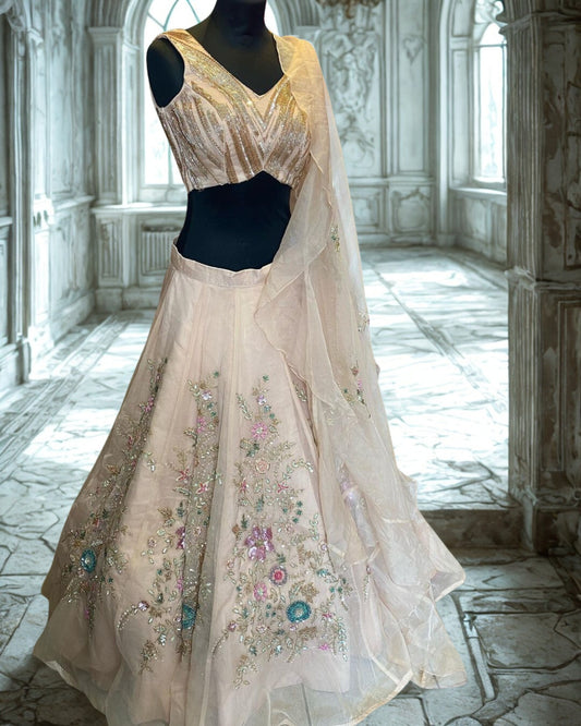 Indian Fusion Light Pink Lehenga