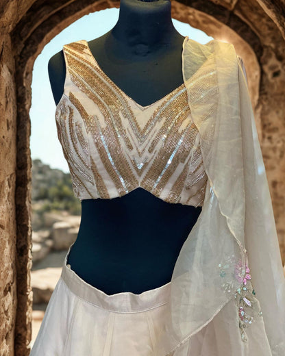 Indian Fusion Light Pink Lehenga