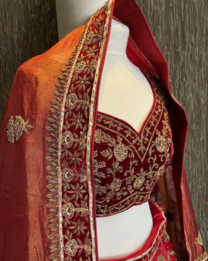 Maroon Bridal Designer Lehenga Choli