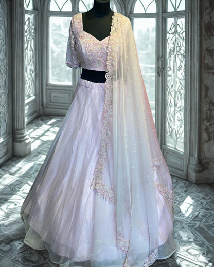 Off White Party Wear Lehenga