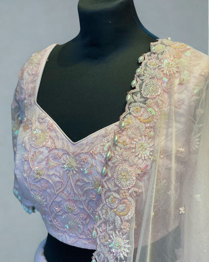 Off White Party Wear Lehenga