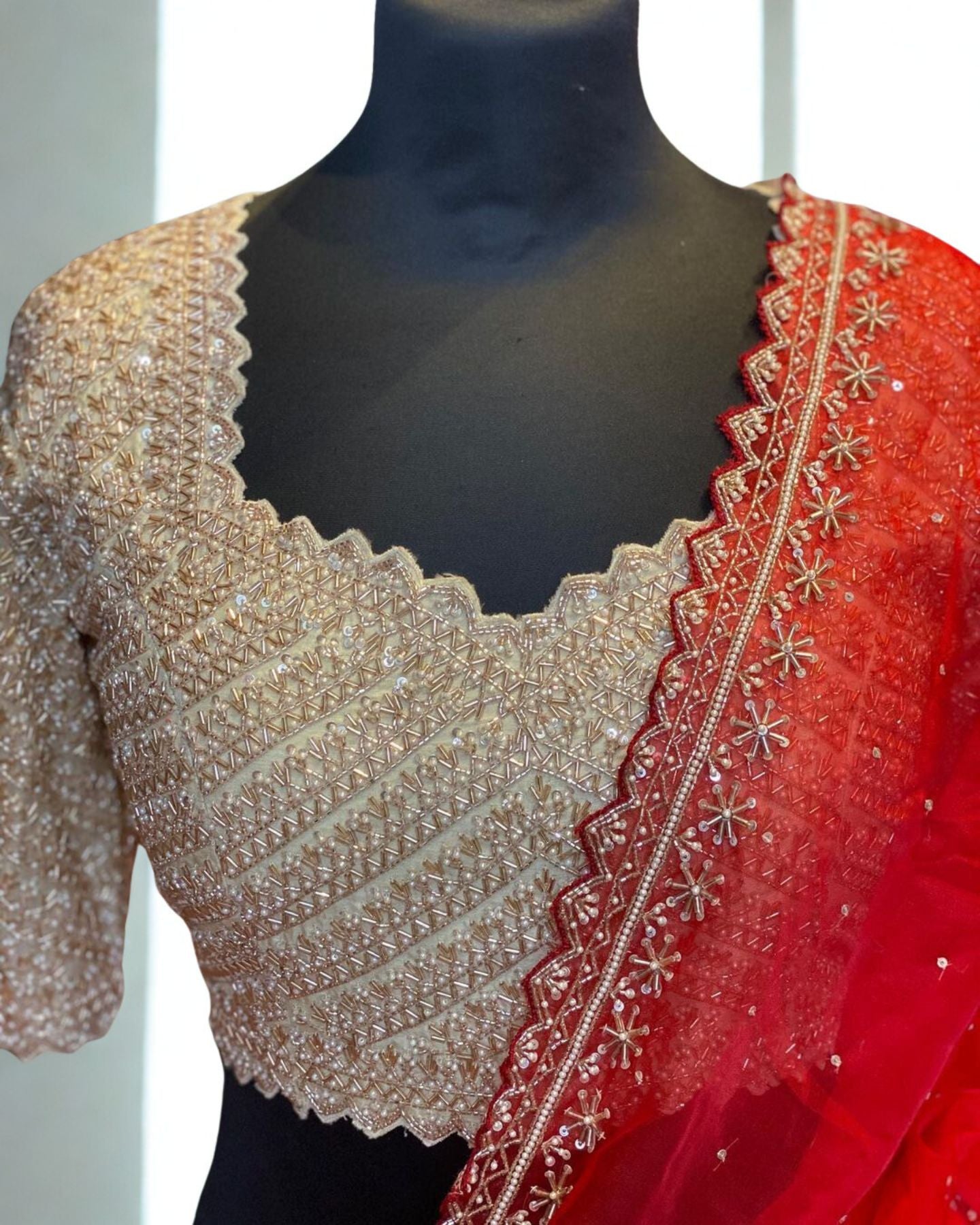 Off-White Silk Designer Lehenga