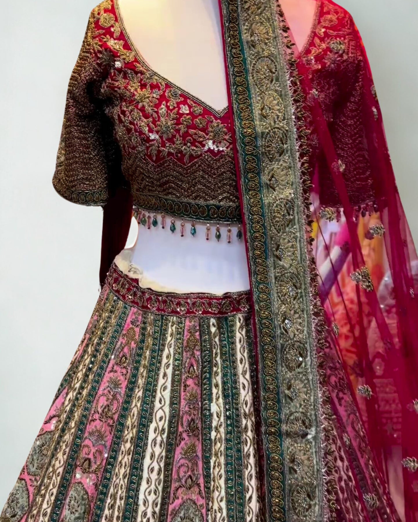 Olive Green Bridal Lehenga