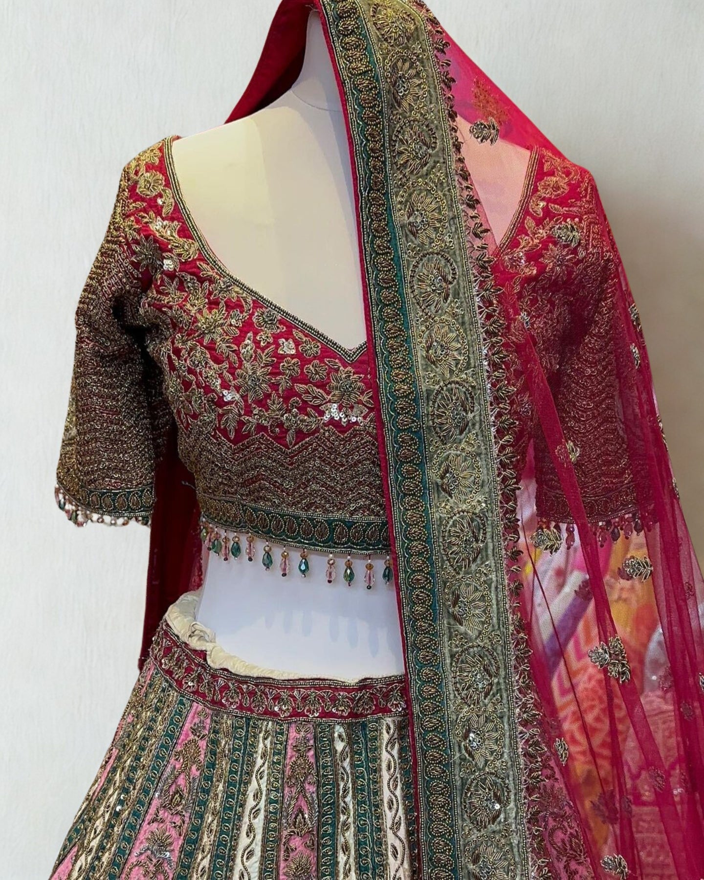 Olive Green Bridal Lehenga