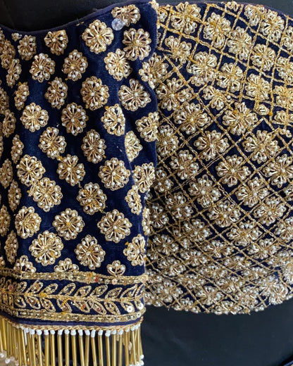 Royal Blue Flare Raw Silk Lehenga Set