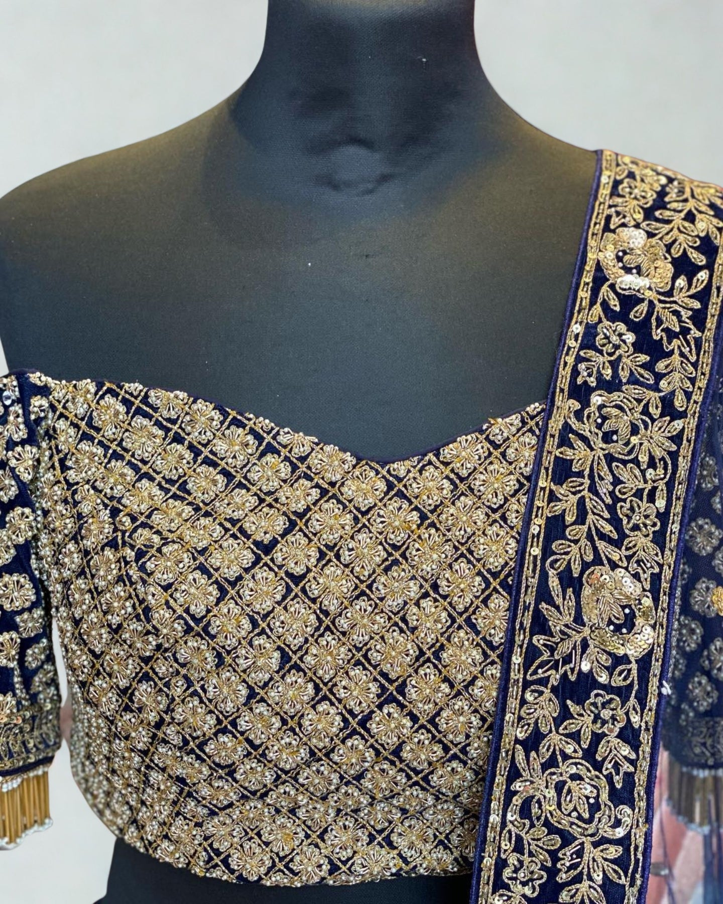 Royal Blue Flare Raw Silk Lehenga Set