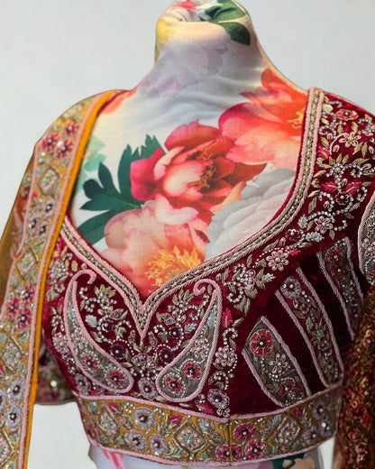 Sunlit Amber Raw Silk Lehenga Set